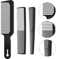 thumbnail image 1 of Juego de 3 peines de barbero para hombres, cortador de pelo cónico con parte superior plana, peine de barbería con parte superior plana, peine de fibra resistente al calor, 1 of 5