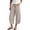 Beige, variant on Women's Relaxed Wide Leg Capri Pants Flexible Breathable Quarter Blue M