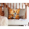 thumbnail image 3 of Corgi Fall Fabric Decorative Pillow 14 in x 14 in, 3 of 4