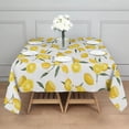 thumbnail image 3 of Yellow Lemon Fruit Flowers White Pattern Square Tablecloth,Waterproof Square Table Cover,Wipeable Spillproof Washable Table Cover for Home Kitchen Party Decor 42"X42"(107x107cm), 3 of 6