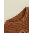 thumbnail image 4 of Bagilaanoe Toddler Baby Girl Knitted Sweater Long Sleeve Letter Embroidery Pullover 12M 18M 24M 3T 4T 5T Kids Warm Jumpers Tops Fall Loose Knitwear, 4 of 8