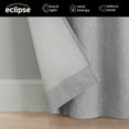 thumbnail image 4 of Eclipse Kids Chambray Solid 100% Blackout Grommet 84" long x 40" wide Curtain panel in Grey, 4 of 10