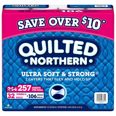 2-ply bath tissue, Toilet Paper By Quilted Northern (32 rolls, 257