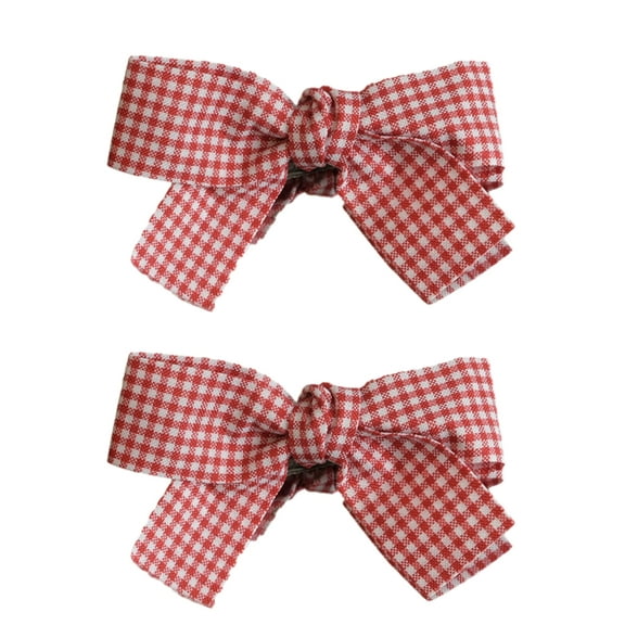 ZYHARUKO 2 PCS Delicate Bow Checked Y2K-Style Side Clip Bow Hair Clip Sweet Girls Fairy Bow-Style 3D Plaids Balletcore