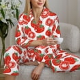 thumbnail image 6 of Kdxio Hand Drawn Tomatoes Women's Pajama Sets Long Sleeve Button Down Sleepwear Nightwear Soft Pjs Lounge Sets-Medium, 6 of 7