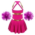 thumbnail image 4 of Aislor Robe de Cheerleading Imprimée pour Filles avec Pompons Fleurs Rose Vif 10, 4 of 7