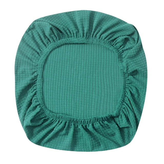Elastic Stretch Seat Cover, Round Spandex Office Slipcovers, Removable Washable Fit for Office s,Dining ,Bar Stools Dark Green