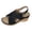 Black, variant on Slingabck Wedge Sandals for Women Hollow out Leather Peep Toe Orthopedic Walking Shoes Fashion Wedges Heels Brown Size 9.5