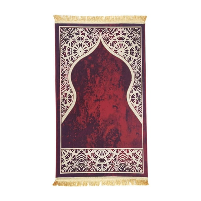 Elodie Tapis de Prière Musulman Tapis de l'Aïd Tapis de Prière Islamique pour Salon Chambre Chevet Rouge