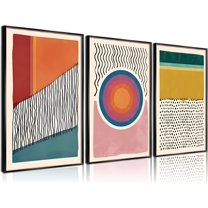 Gallery Wall Art Picasso Matisse Bauhaus Set Canvas Prints Abstract Paintings Posters Orange Black Modern Minimalist Wall Decor Pictures Suitable for Bedroom Living Room Decor（Only canvas）
