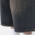 thumbnail image 3 of Men Korean Style Vintage Jean Wide Leg Knee Length Short Fashion Washed Trousers, 3 of 11