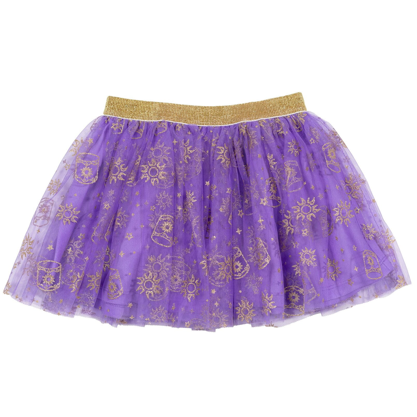 Disney Tangled Little Girls' T-Shirt and Tutu Skirt Set with Scrunchie Purple Rapunzel