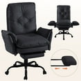 thumbnail image 3 of Bestier Big and Tall Executive Office Chair with Footrest and Flip-Up Arms, Ergonomic Reclining High Back Criss Cross Chair with Side Pockets, Height Adjustable, Black, 3 of 11