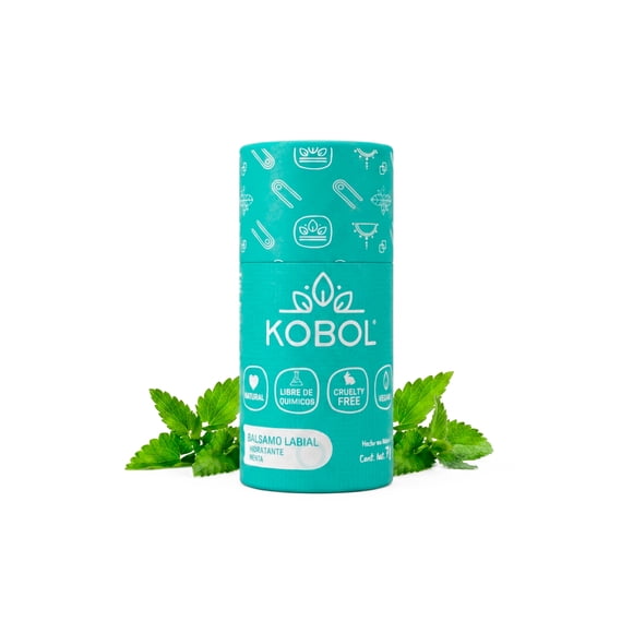 Bálsamo Labial Menta Natural Vegano Push Up KOBOL MENTA