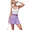 purple, variant on Attraco Women 2 Pieces Tennis Skirt High Waisted Pleated Skirt Sets Seamless Colorblock Golf Outfits Top and Skirt