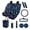 Black and Blue - Butterfly Dreamcatcher, variant on LedBack Deer Skull Print Car Seat Covers Full Set Camo Hunting Print Front and Rear Split Bench Seat Covers with Steering Wheel Cover Safety Belt Pads Inside Rearview Mirror Cover, Blue