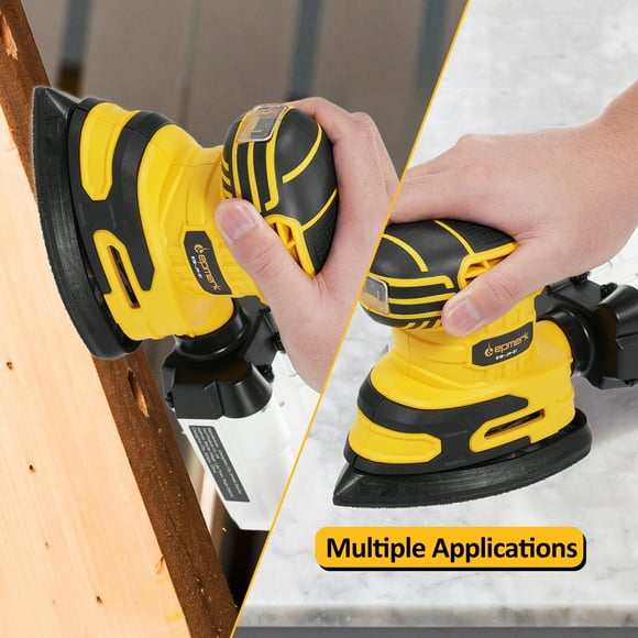 Machine Detail Sander 13,000 OPM Compact Electric Sander with Dust Collector 220W 1.6Amp Power Sander with 20PCS Sanderpapers and Transparent Dust Box for Tight Spaces Woodworking