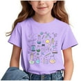 thumbnail image 2 of hengsof T-Shirt Graphique Mignon pour Enfants, Manches Courtes Col Rond Chemise à la Mode pour Garçons et Filles, Rentrée des Classes Hauts Décontractés Confortables et Polyvalents Chandail, 2 of 7