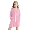 thumbnail image 5 of TIREOW Girls Swim Cover Up Solid Color Long Sleeve Zip-Up Hooded Terry Bathing Beach Pool Swimwear Clothes with Sunglasses 2 Piece Set, 5 of 7