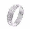 thumbnail image 1 of 14K solid white gold custom made Hawaiian plumeria scroll ring raised letter 6mm size 4.5, 1 of 9