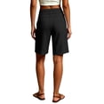 thumbnail image 4 of Bermuda Shorts for Women with Pockets Knee Length Elastic Waisted Long Shorts Casual Workout Side Tie Shorts with Pockets Dark Gray 2XL, 4 of 7