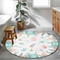 thumbnail image 3 of Round Rugs 3Ft, Beach Coastal Round Area Rug Washable Indoor Throw Carpet, Summer Coral Starfish Nautical Ocean Small Non Slip Circle Rug for Bedroom Living Room Home Decor Aesthetic, 3 of 8