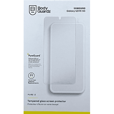 BodyGuardz Pure 2 Antimicrobial Tempered Glass Screen Protector - Samsung Galaxy S21 FE 5G