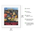 thumbnail image 2 of Queensland Australia - The Marine Wonders of the Great Barrier Coral Reef - Vintage Travel Poster by Percy Trompf c.1933 - Fine Art Rolled Canvas Print 11in x 14in, 2 of 4