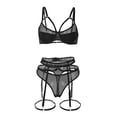 thumbnail image 3 of Gibobby Conjunto de lencería Sexy Conjunto de sujetadores sexy súper push-up para mujer, lencería transparente, brasier de encaje y bragas a juego para mujer(Negro, M), 3 of 5