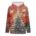 thumbnail image 4 of Brondbend Woman Hoodie Pullover Woman Long Sleeved Drawstring Pocket Pullover Christmas Print Stylish Plus Size Tops Lady Gym Workout Fall Winter Wear Red, 4 of 4
