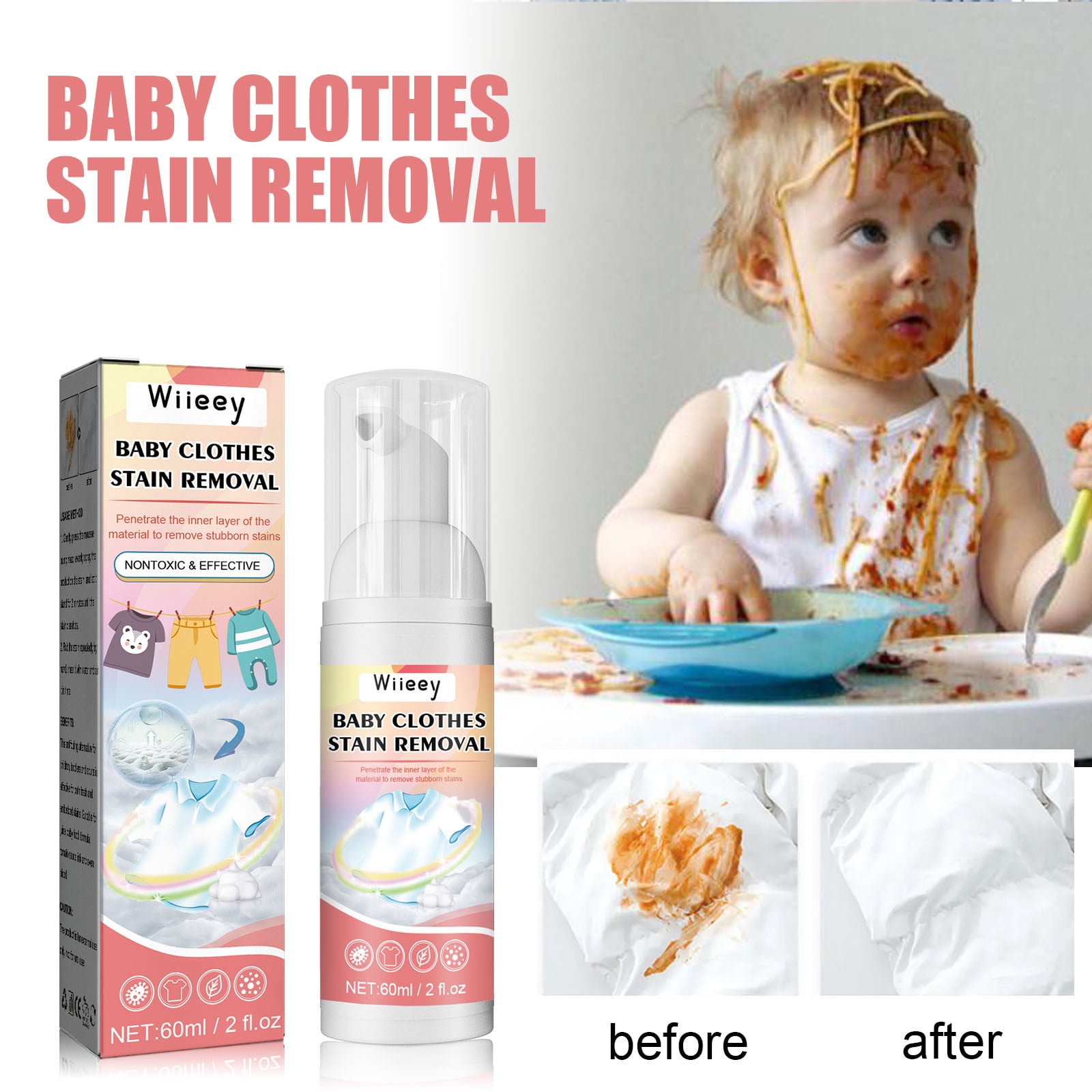 Tiitstoy Stain Remover for Clothes born Stain Treater Spray No Dry