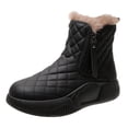 thumbnail image 2 of yotijay 2xWinter Snow Boots Warm Lined Short Boots Fashion for Trekking Hiker Winter 38 Black, 2 of 9