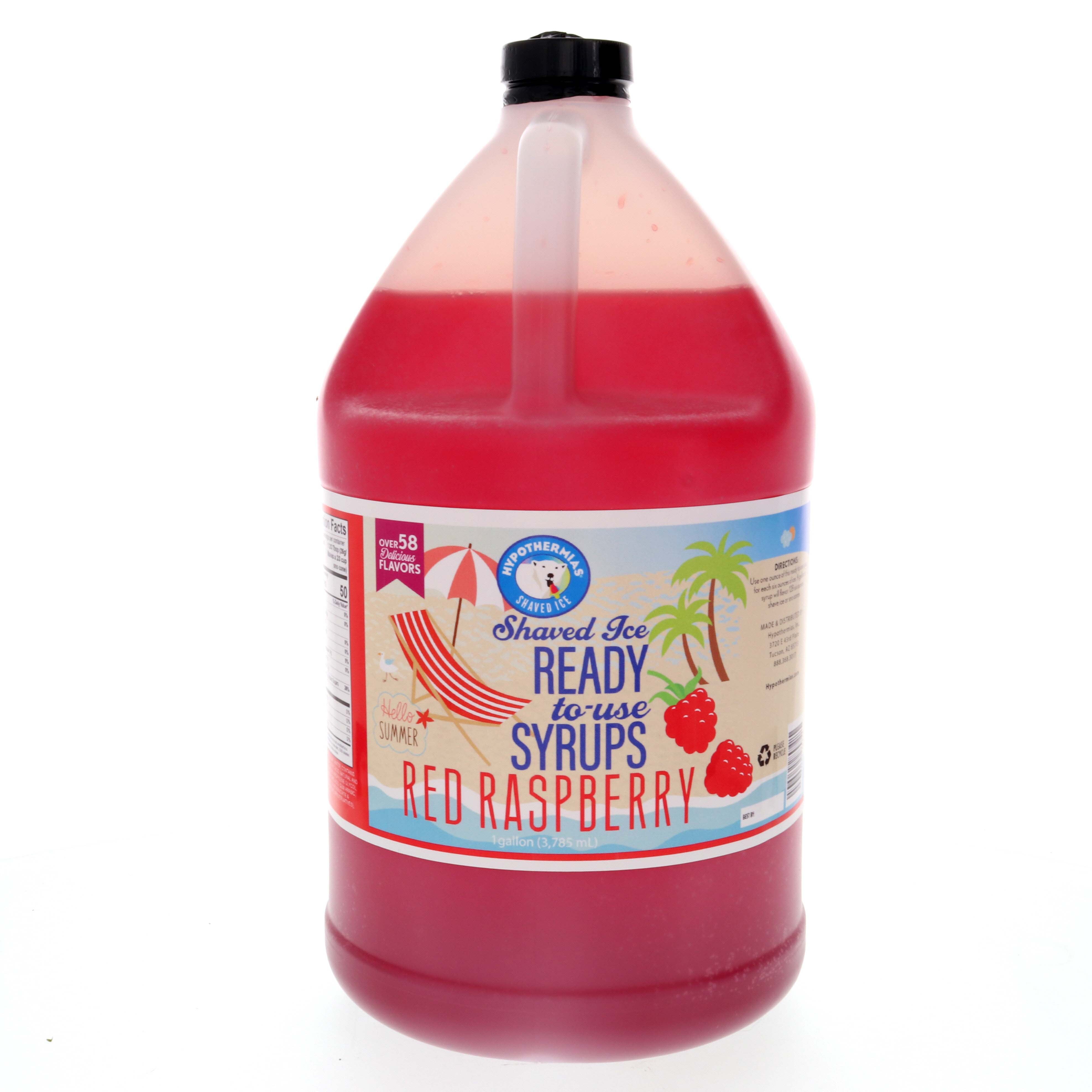 Red Raspberry Ready to Use Hawaiian Shaved Ice or Snow Cone Syrup Gallon (128 Fl. Oz)