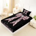 thumbnail image 4 of Manfei Cheetah Print Bowknot Twin Sheet Sets 3pcs for Girls Women,Kids Teens Bling Crystal Sequins Bedding,Super Cozy Room Decor, 4 of 5