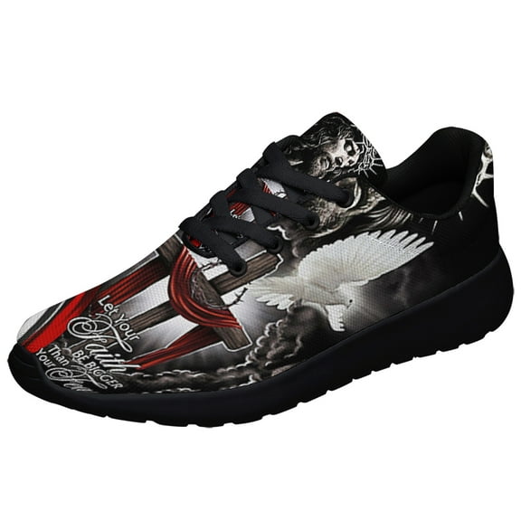 My God Jesus ChriStan Let Your Faith Be Bigger Than Your Fear Shoes Sneakers Black Size 3.5