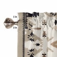 thumbnail image 5 of Kitchen Curtains 54 Inches length, Boho Black Brown Window Treatment Curtain Drapes, Retro Geometric Southwestern Ethnic Thermal Insulated Drapes for Basement Hotel RV, 42"x54", 2 Panels, 5 of 7