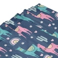 thumbnail image 4 of Shower Curtain, Сute lamas cactus rainbow navyblue Waterproof Fabric Plastic Shower Curtain, Drying Fast Bathroom Curtain with 9 Buttonholes, Ruffle Shower Curtain 60x72in, 4 of 8
