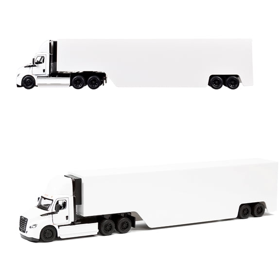 Freightliner eCascadia Truck with Container Trailer White 1/62 Diecast Model Car by Kinsmart