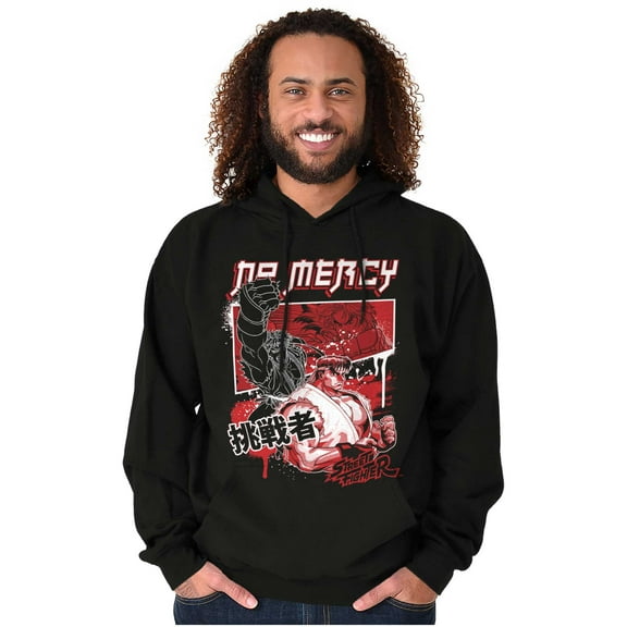 Kanji Street Fighter No Mercy Ryu Hoodie Hooded Sweatshirt Men Brisco Brands S