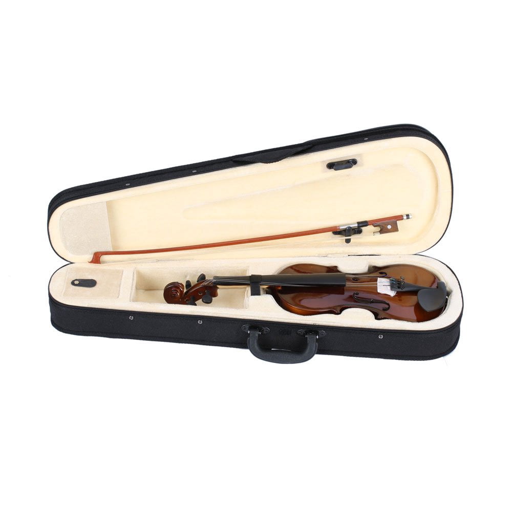 New 1/8 Acoustic Violin Case Bow Rosin Natural