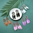 thumbnail image 4 of Women Earrings Bohemian Style Hoop Fake Feather Drop Earrings Dangle Earrings, 4 of 10