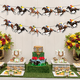 thumbnail image 5 of 4 piezas de decoraciones para fiestas de carreras de caballos, pancarta de caballos de 20 x 14 cm, banderines de papel para cumpleaños con caballos de carreras, guirnaldas temáticas para, 5 of 7