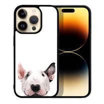 FINCIBO Soft Rubber Protector Cover Case for Apple iPhone 14 Pro Max 6.7" 2022, Animal Bull Terrier Dog
