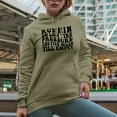 thumbnail image 2 of Funny Runnin on Low Tire Pressure and Five Miles Till Empty Saying, Groovy Retro Wavy Text Merch Gift, Sand Hooded Sweatshirt or Hoodie, 3XL, 2 of 5