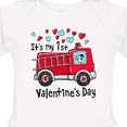 thumbnail image 4 of Inktastic It's My 1st Valentine's Day Fire Truck with Cute Dalmatian Boys or Girls Long Sleeve Baby Bodysuit, 4 of 5