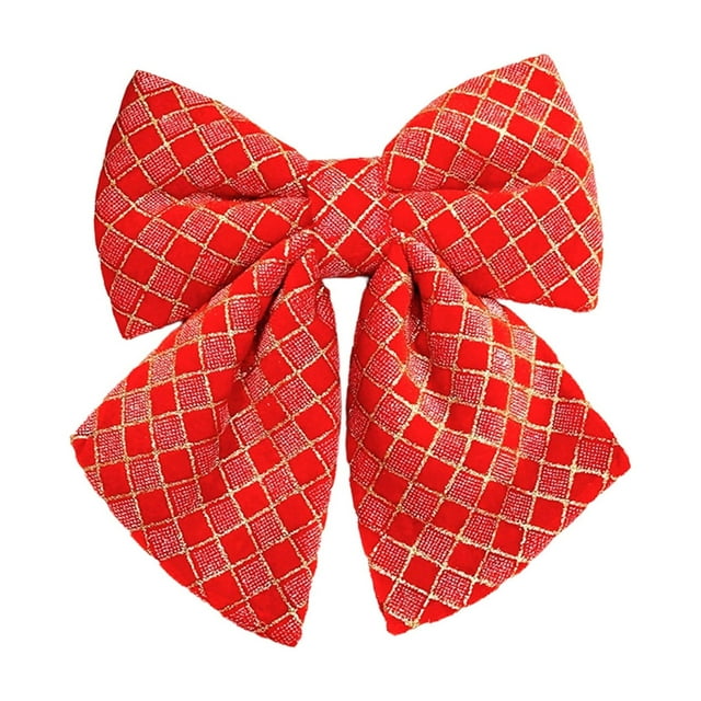 Costeam Christmas Velvet Bow Tree Pendant Decor Exquisite Festive for Store Mall Window Background Wall