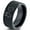 Black Flat Tungsten, variant on Tungsten Deer Staring Doe Love Engraved Band Ring 8mm Men Women Comfort Fit Black Dome Polished
