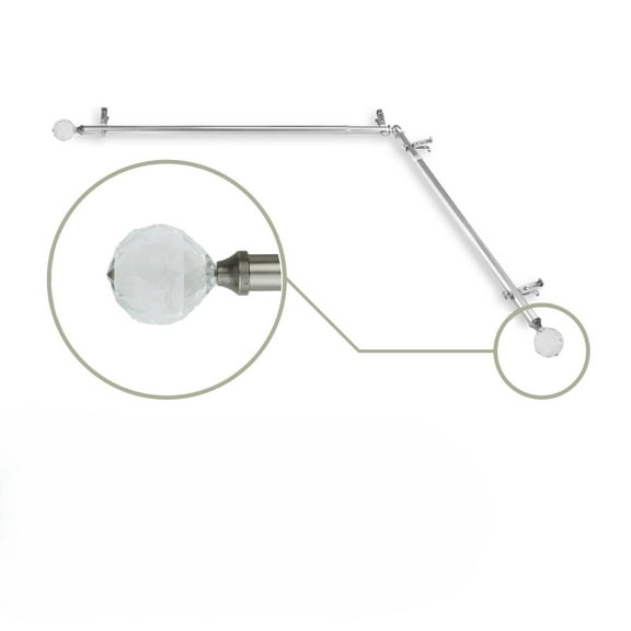 Contemporary Home Living Contemporary Corner Window Curtain Rod with Mounting Brackets - 177" -