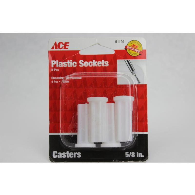 5/8" Plastic Socket Casters Ace Casters 51194 White Plastic