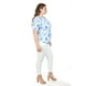 thumbnail image 2 of Blusa estampada con cinturón ajustable Roman Fashion/Tallas Extras, 1895 (Azul rey) azul 36, 2 of 6